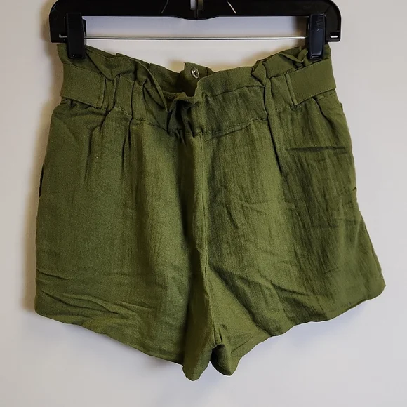 Olive Green Women's Shorts - Picture 3 of 4